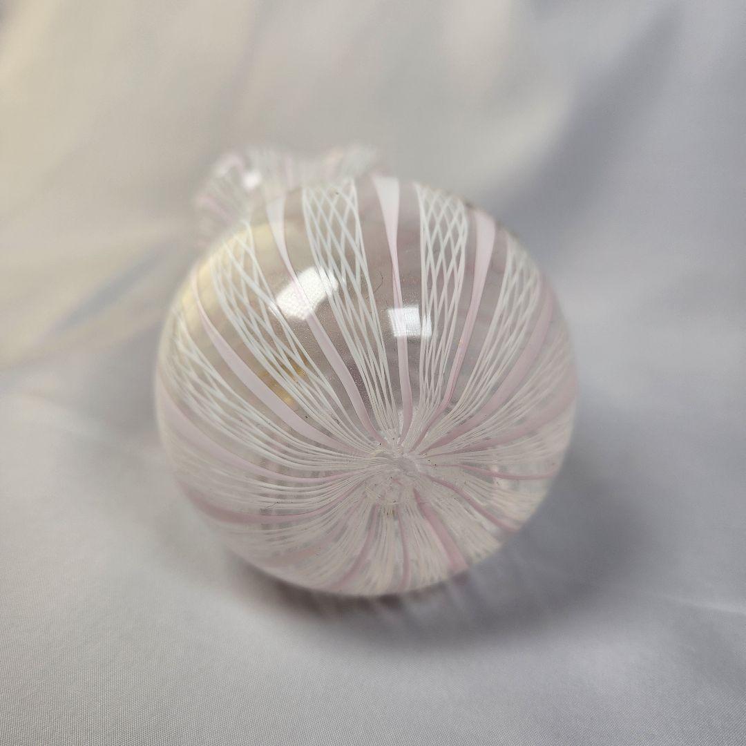 MURANO ITALY金彩 ピンクレースライン ピッチャー 花瓶