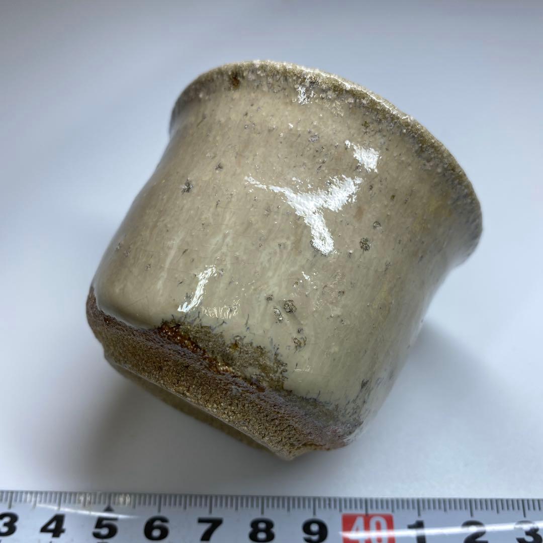 西岡小十　班唐津ぐい呑　共箱　最大口径6.8㎝　東Y7-0221☆1Fタトヒサ