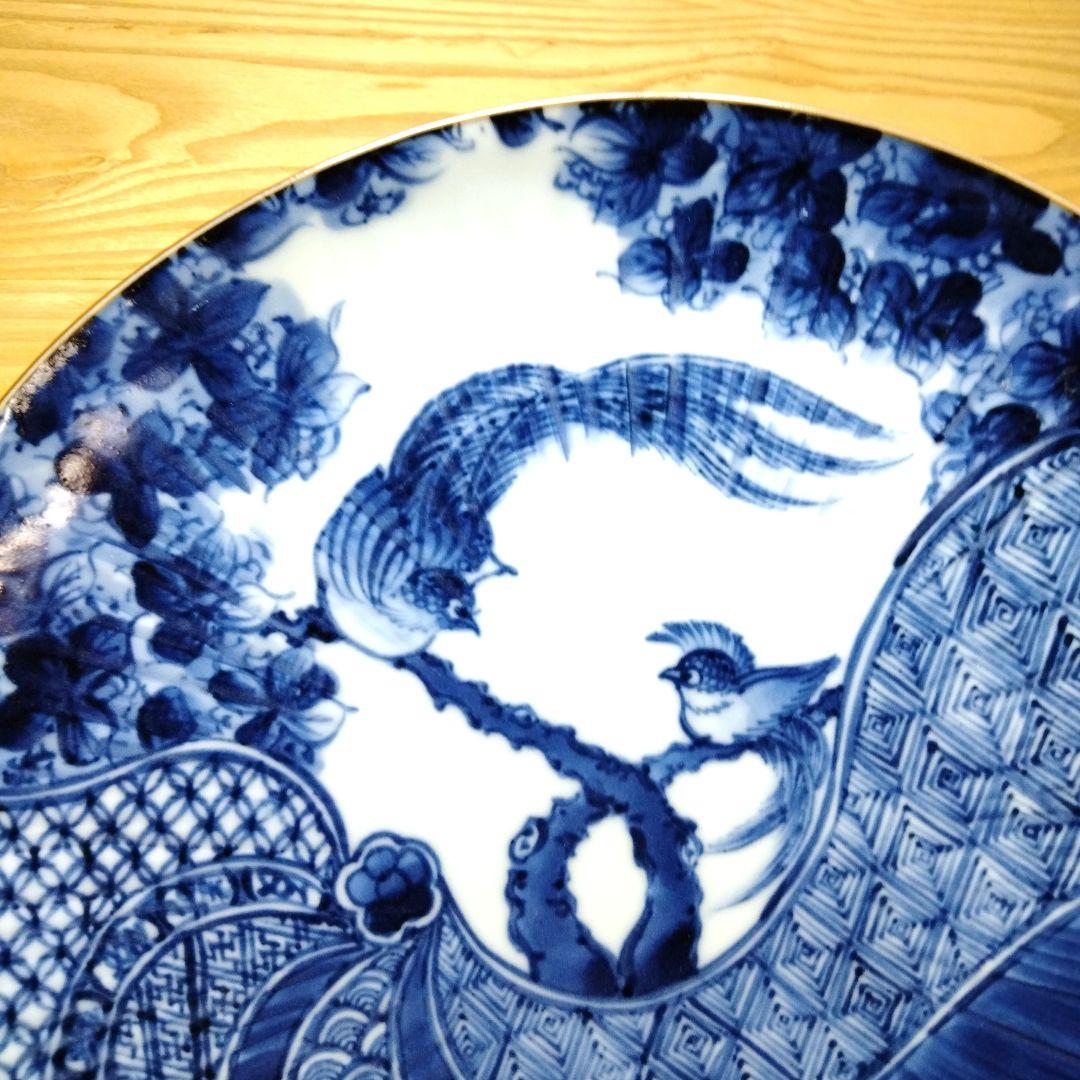 加藤 利昌 染付瑞鳥祥瑞大皿二客