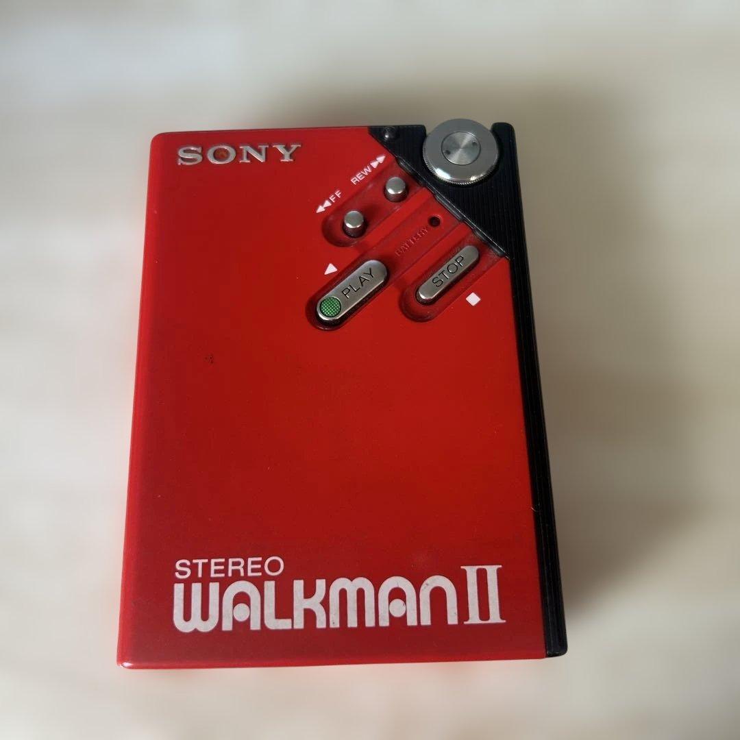 SONY WALKMAN II WM-2 カセットプレーヤー レッド ジャンク