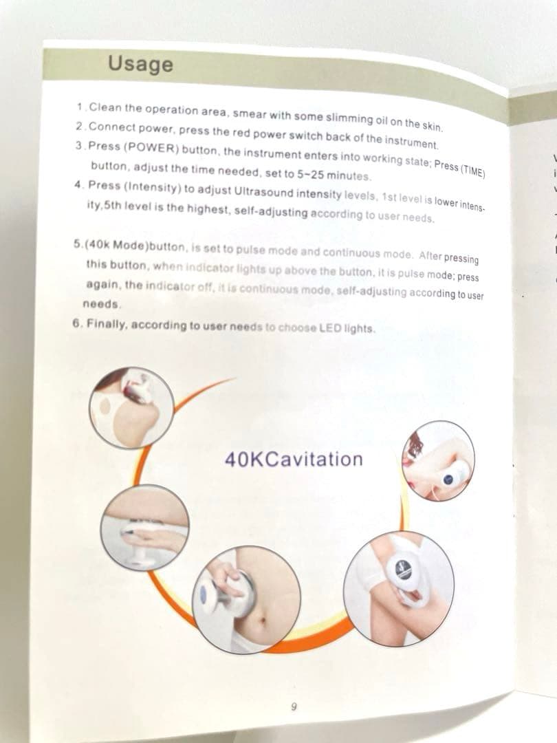 キャビテーション Cavitation Slimming 40Kモード搭載 痩身