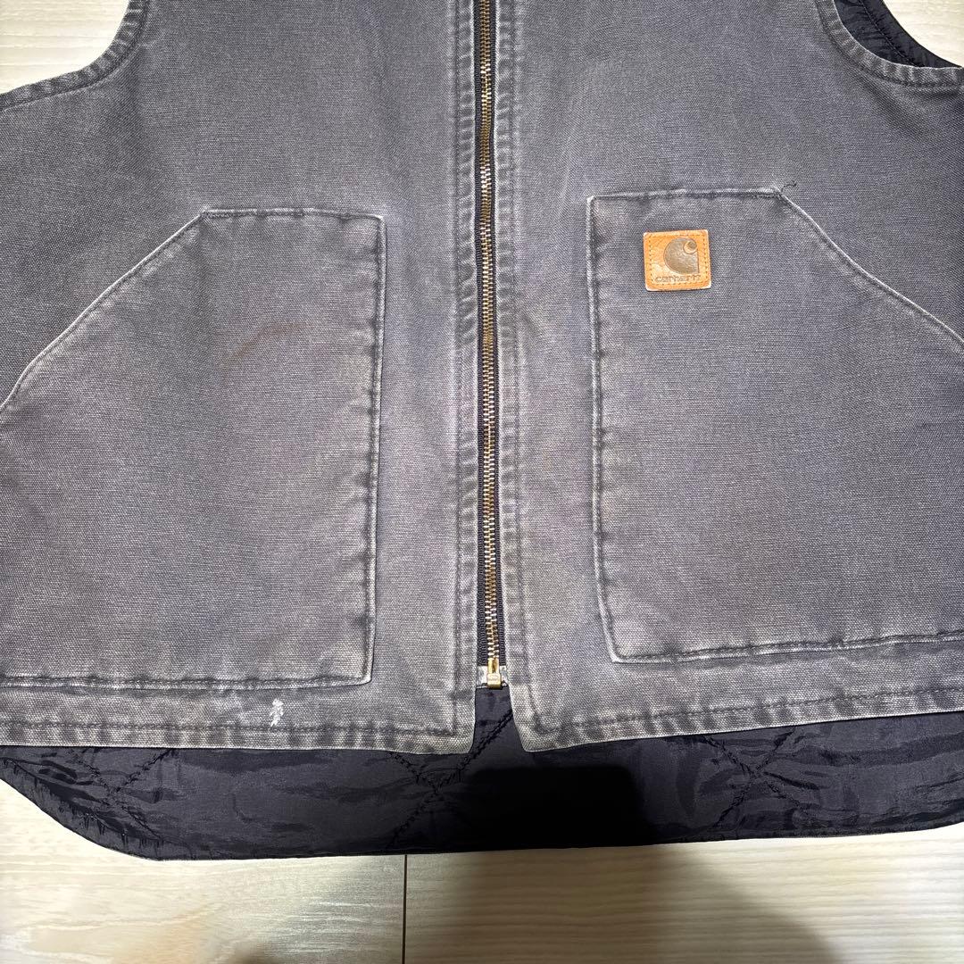 【希少グレー・Lサイズ】カーハート ダックベスト V02 029 メキシコ製