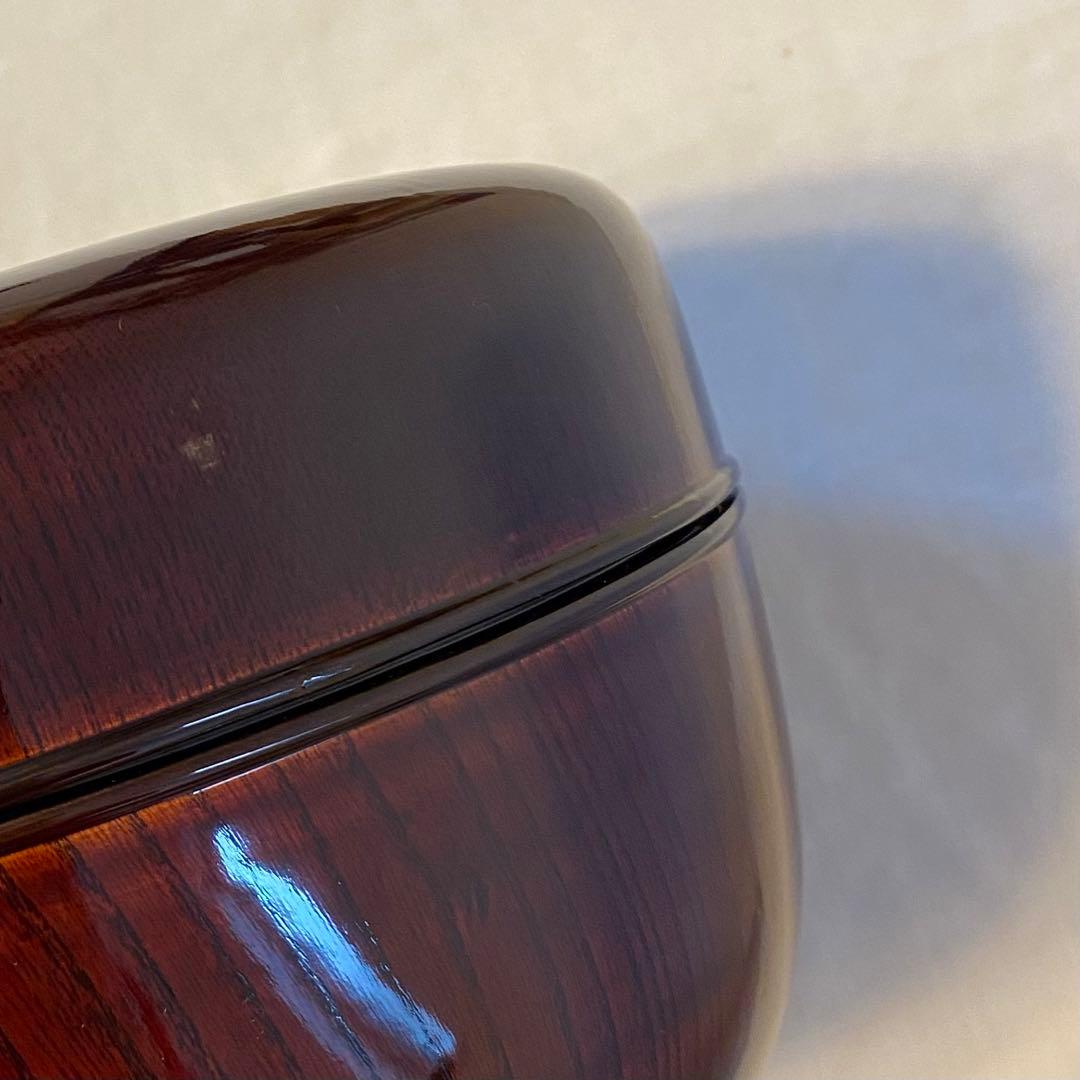 【喰篭・食籠】　岡本陽斎造　陽斉造　菓子器　欅　けやき　溜塗り　漆器　茶道具