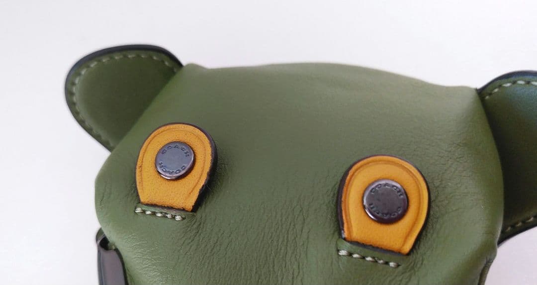 希少☆未使用☆コーチ☆ケース ポーチ 小物入れ チャーム☆蛙 フロッグ☆革