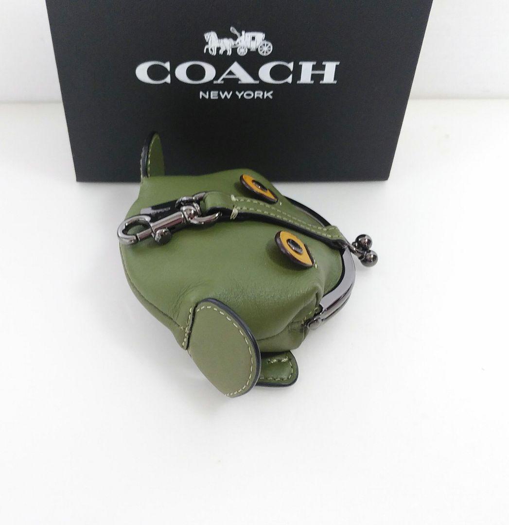 希少☆未使用☆コーチ☆ケース ポーチ 小物入れ チャーム☆蛙 フロッグ☆革