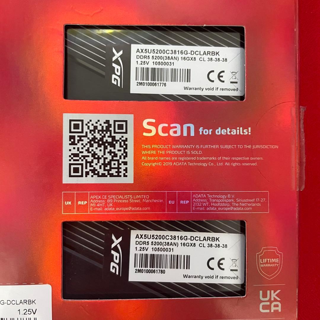 XPG Lancer RGB DDR5 32GB(16GB×2) 5200MHz