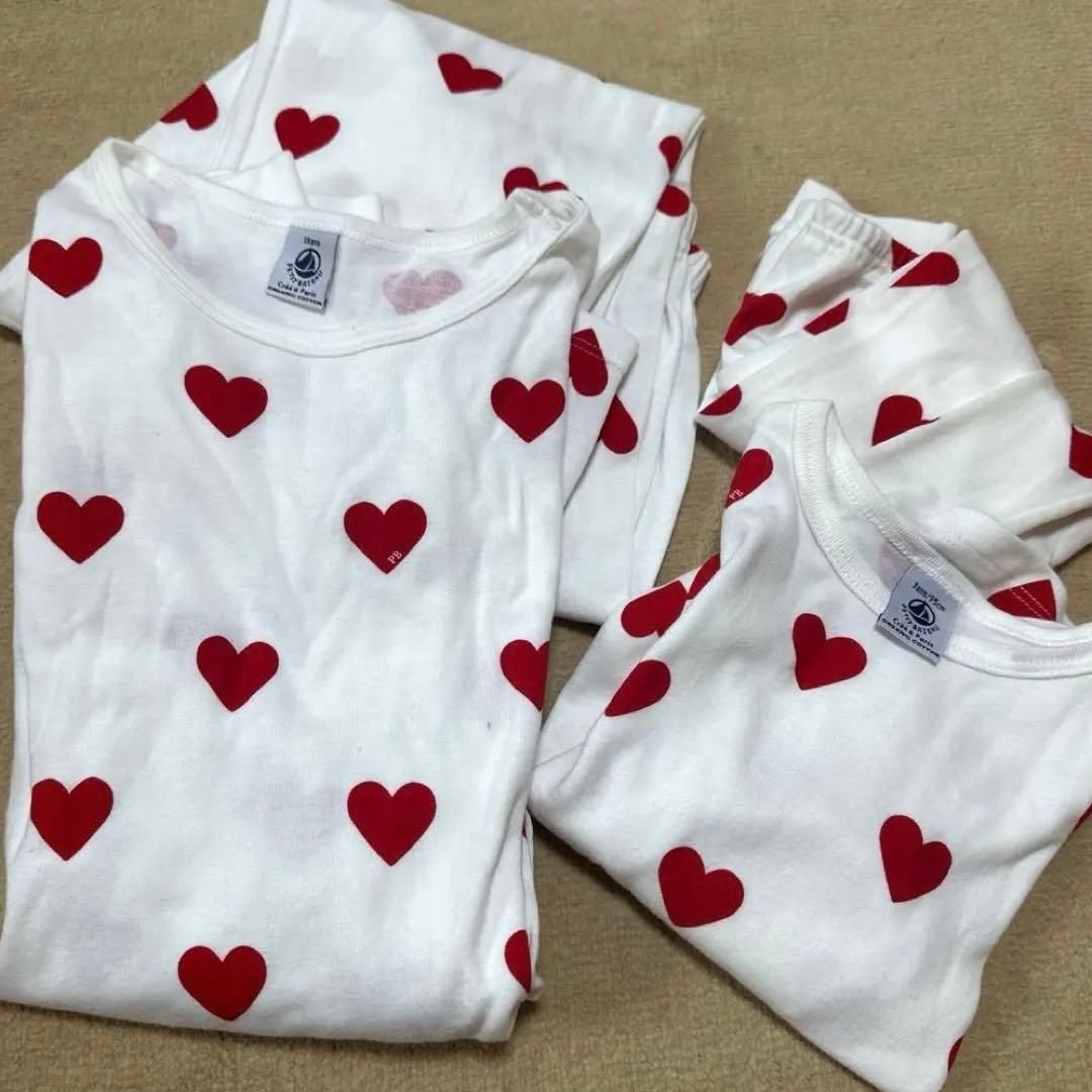 koara mama　プチバトー　ハート長袖パジャマ　親子セット