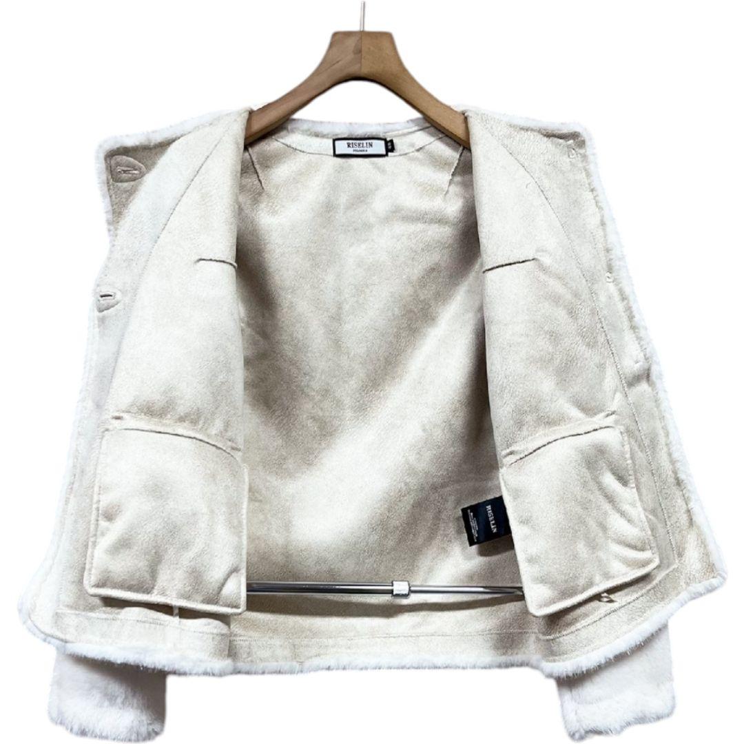 RISELIN　ミンクカシミヤ混　ファーコート レディース　L