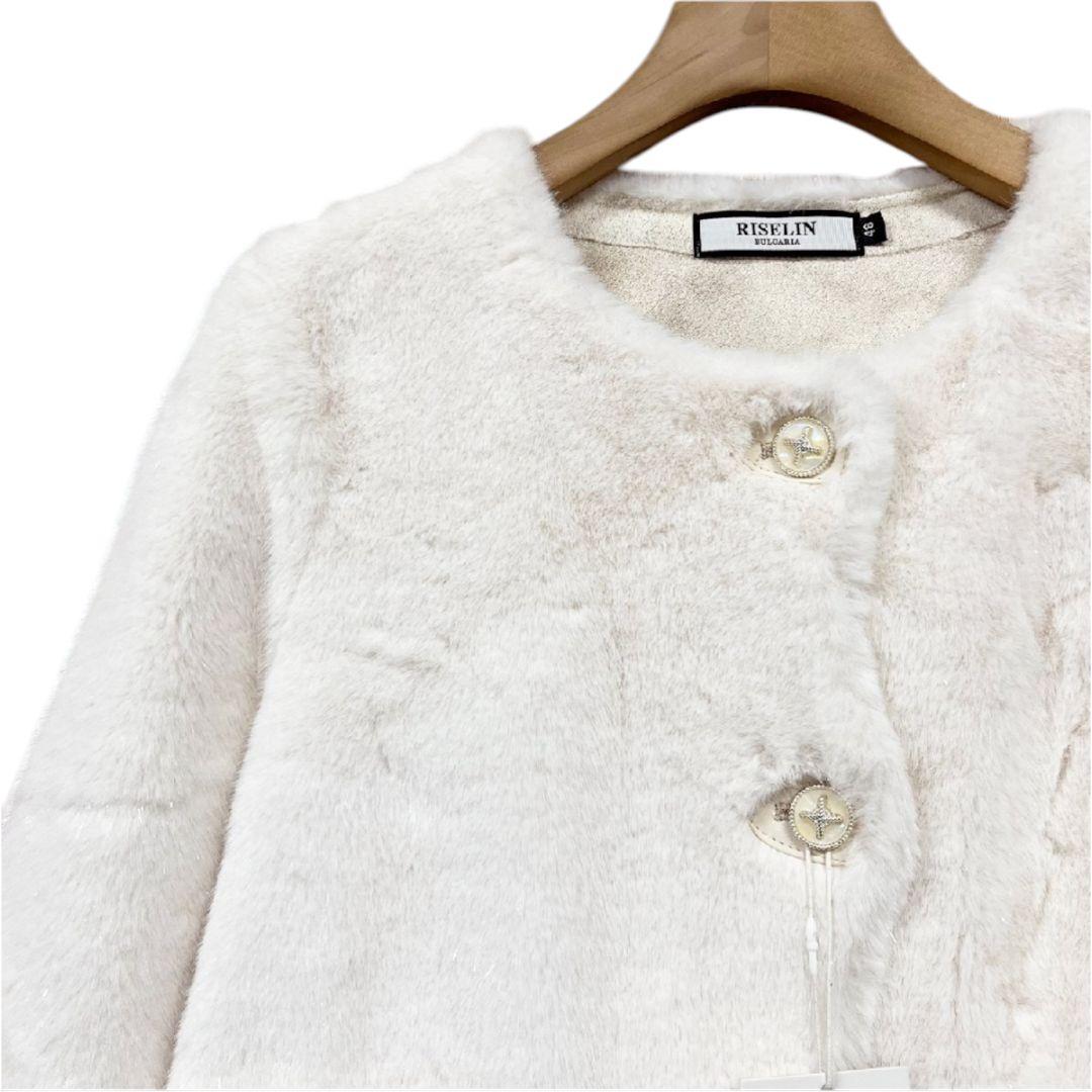 RISELIN　ミンクカシミヤ混　ファーコート レディース　L