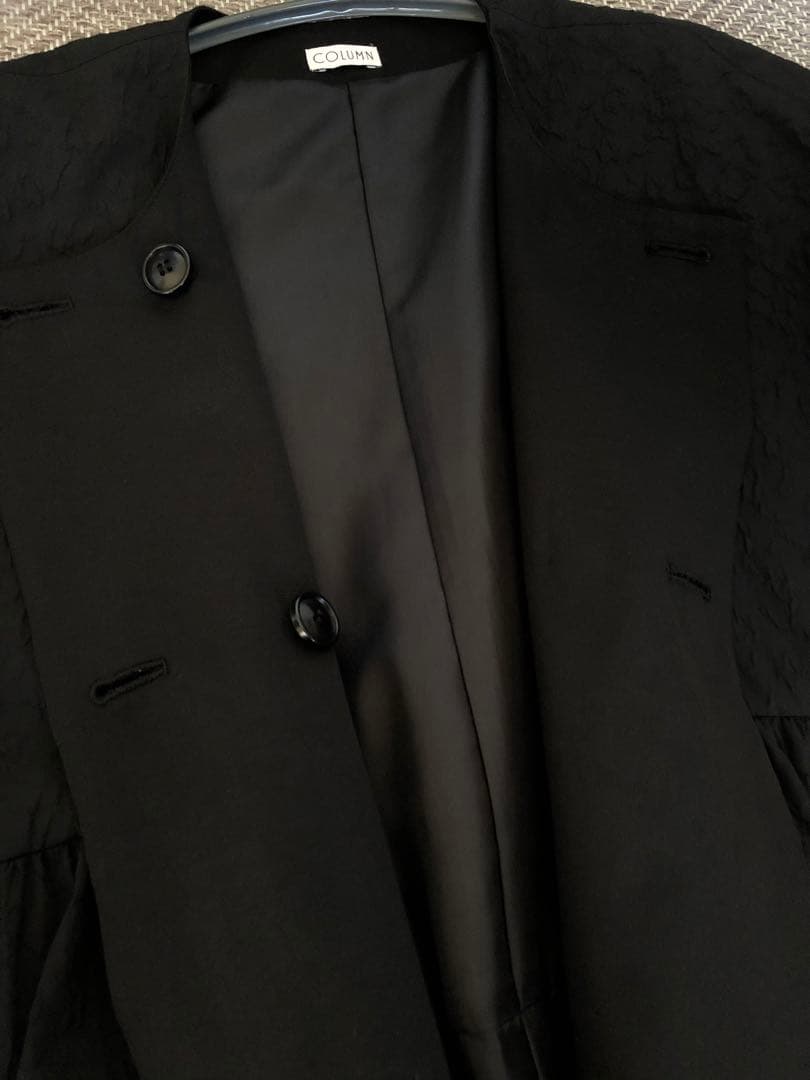 COLUMN ジャカードコート　ボリュームコート　36 ブラック
