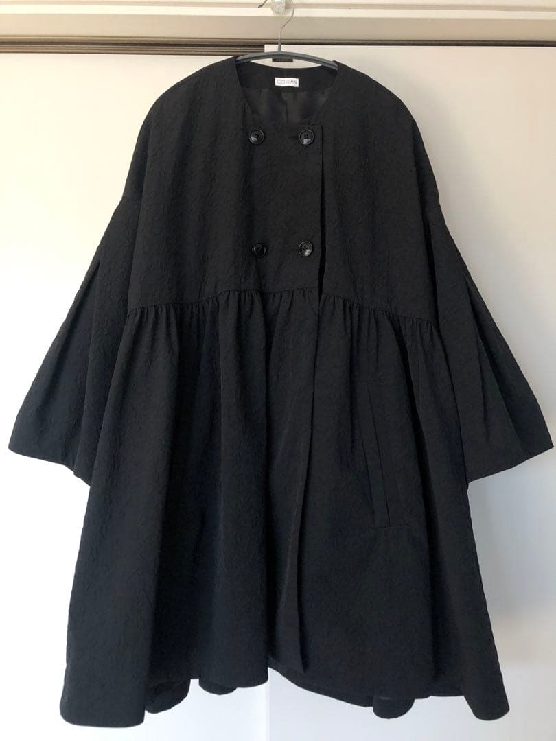 COLUMN ジャカードコート　ボリュームコート　36 ブラック