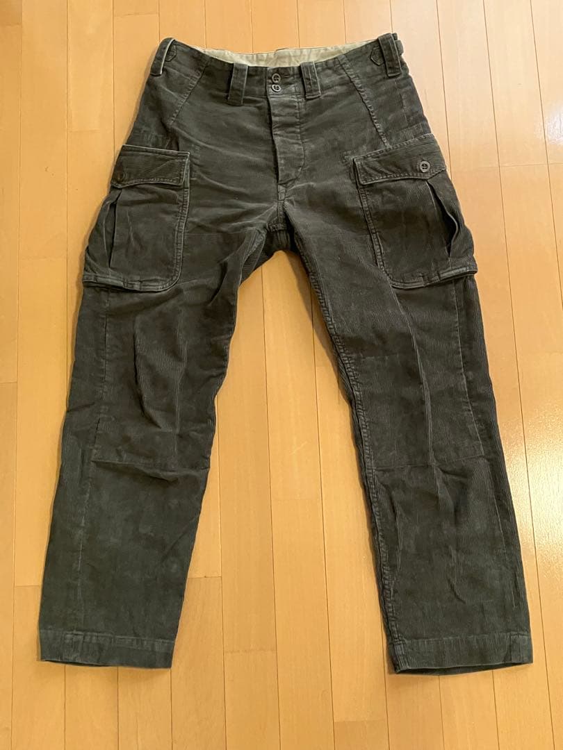 RRLダークグリーン コーデュロイ カーゴパンツ