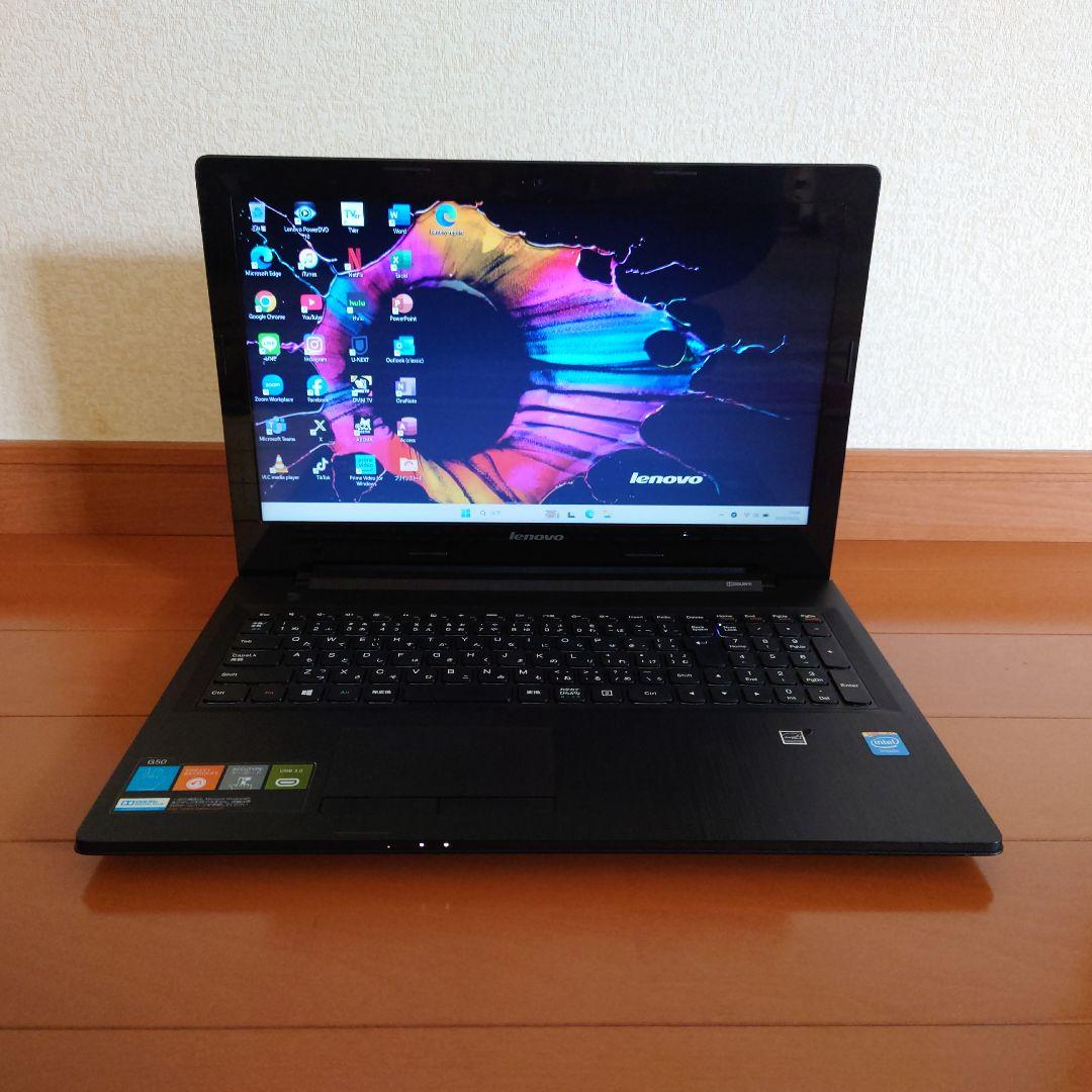 設定済✨️レノボノート✨️Lenovo G50ブラック✨️Win11＆オフィス