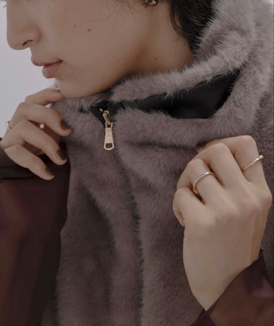 新品Eimee Law ミンクファー スタンドネックショートコート