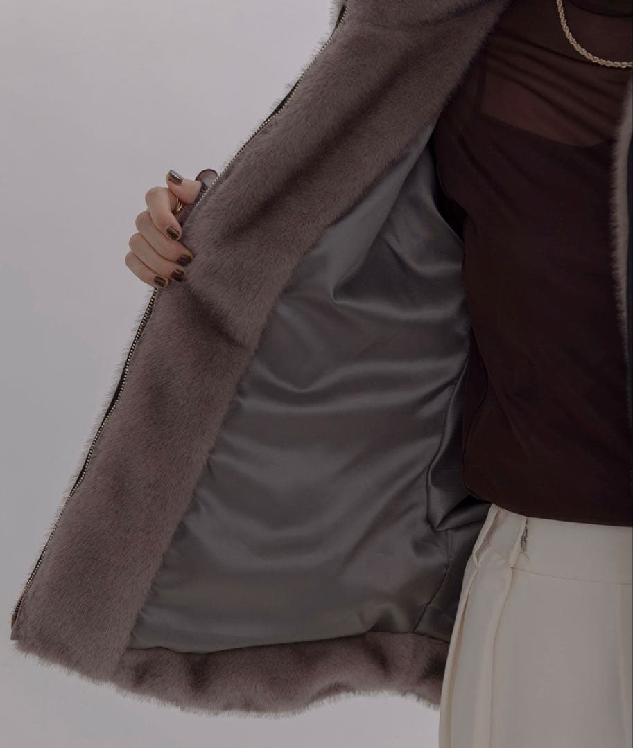 新品Eimee Law ミンクファー スタンドネックショートコート