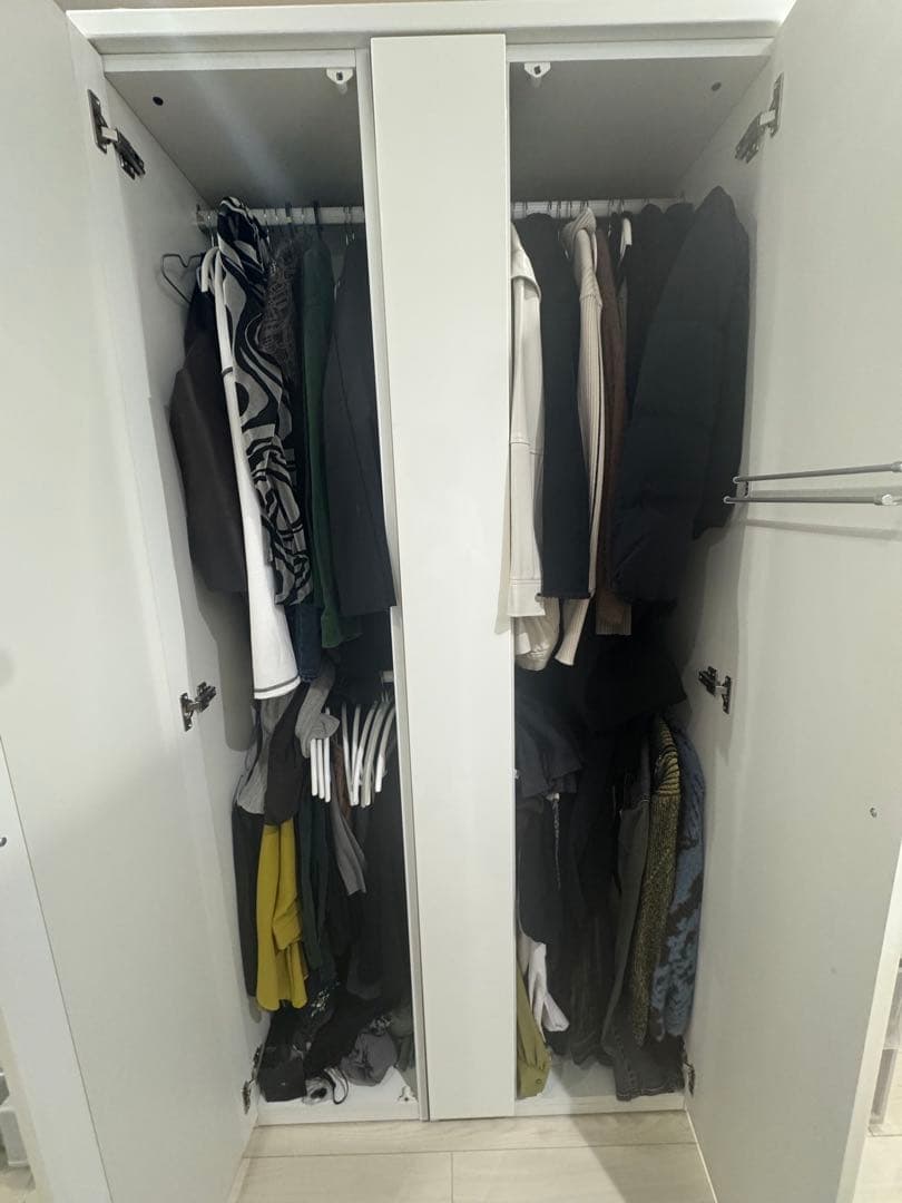 ニトリ★ワードローブ洋服ダンス/ホワイト白/鏡付き