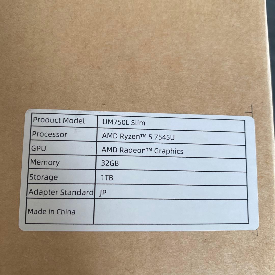 g*i様 MINISFORUM UM750L Slim ミニPC ほぼ未使用品