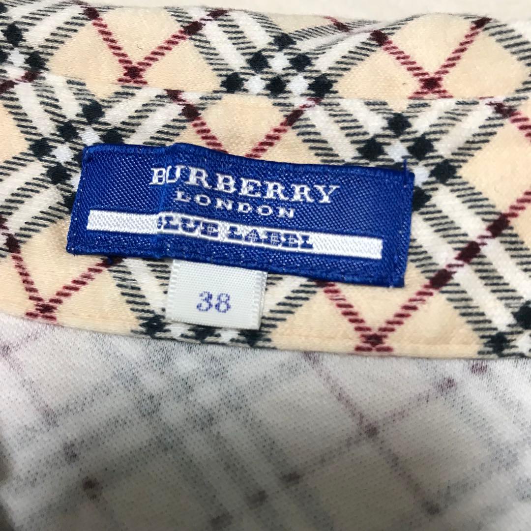 バーバリーブルーレーベル　ノースリーブ　パフスリーブ　ポロシャツ　ノバチェック