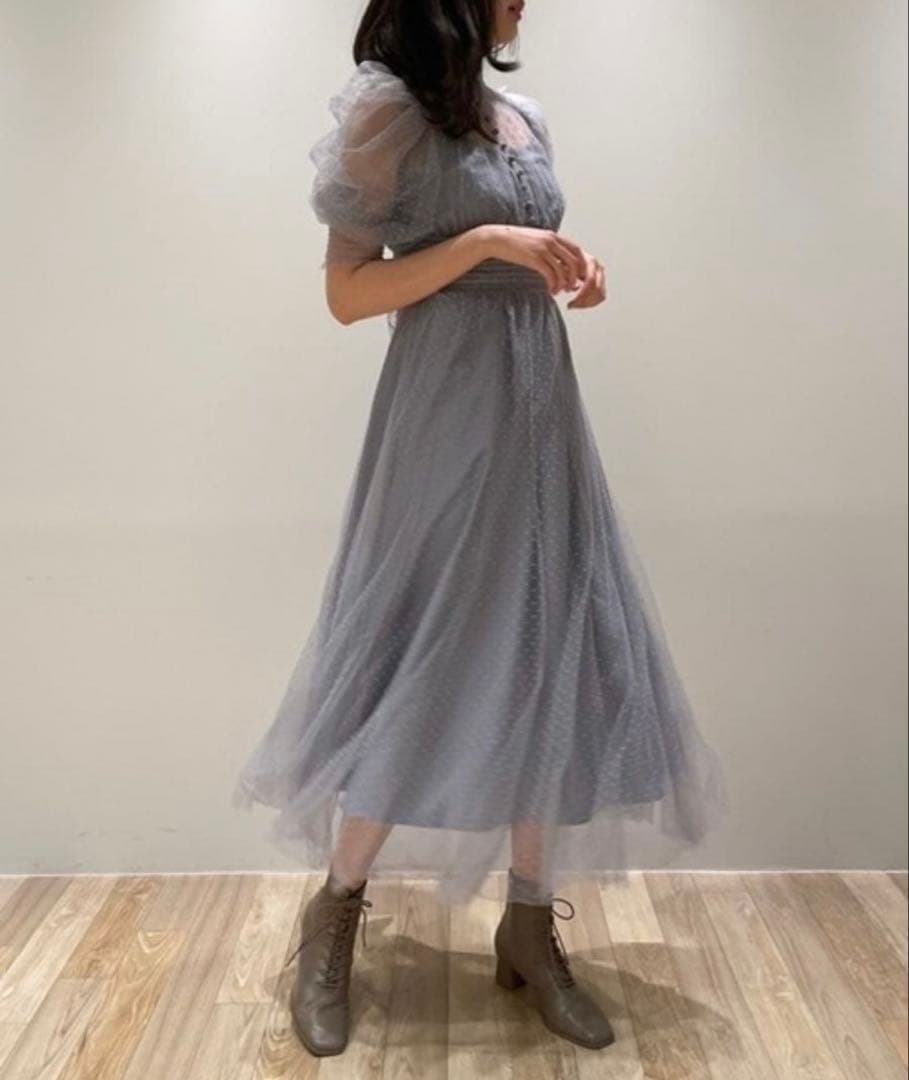 SNIDEL スナイデル ドットチュールドレス