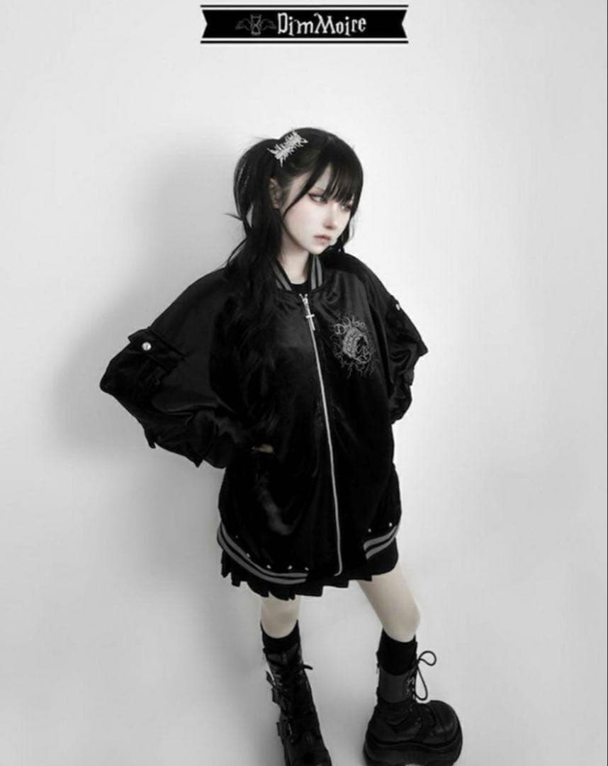 DimMoire Messy Bonesベロアスカジャン Black