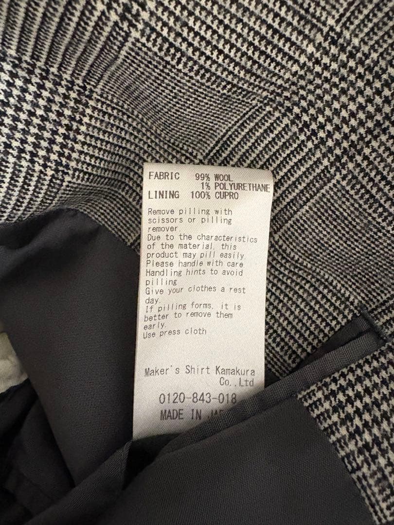 メーカーズシャツ鎌倉　ジャケット　グレー系チェック