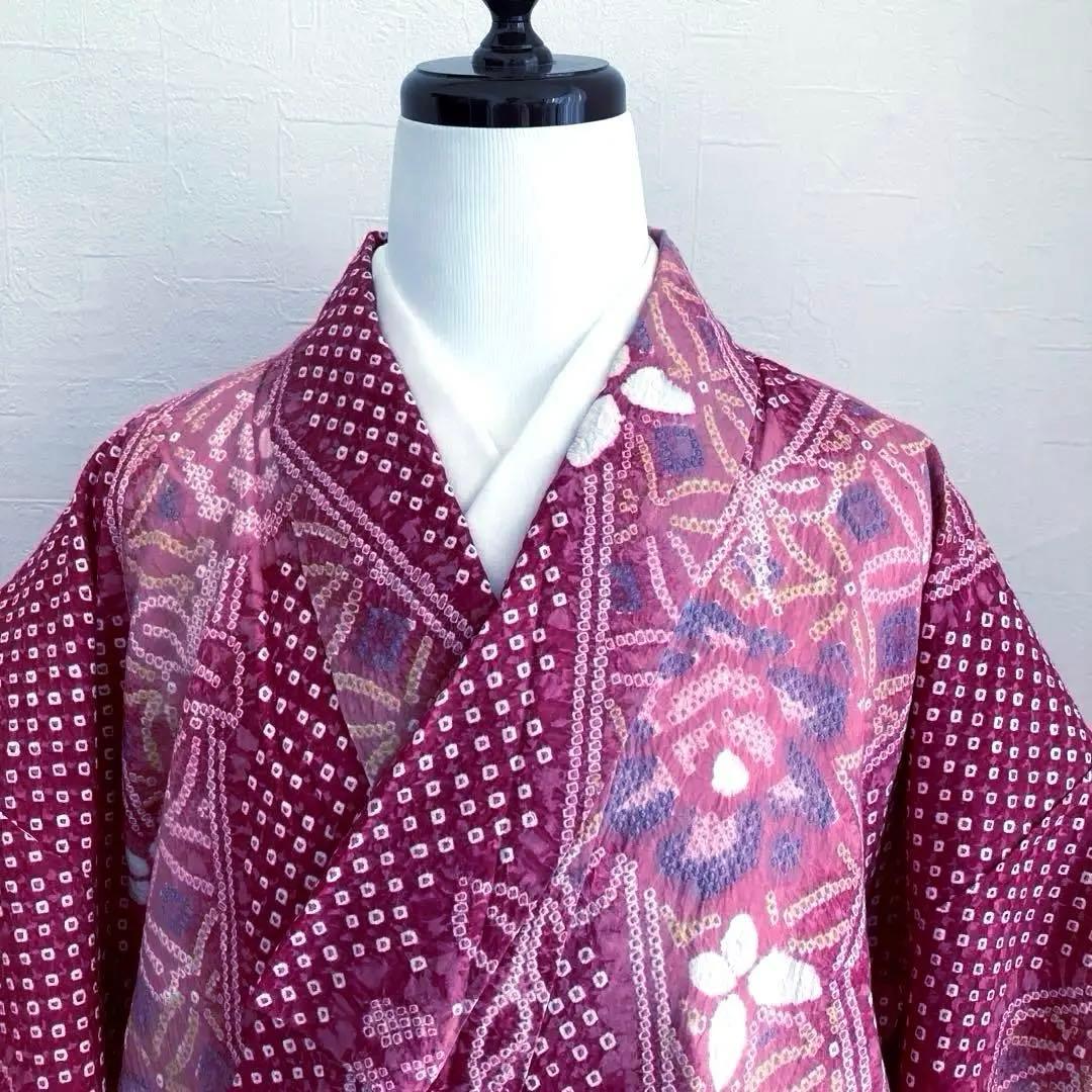 *nuko* 有松絞り浴衣・有松鳴海絞り浴衣　手縫い　蝶々　No.8-80