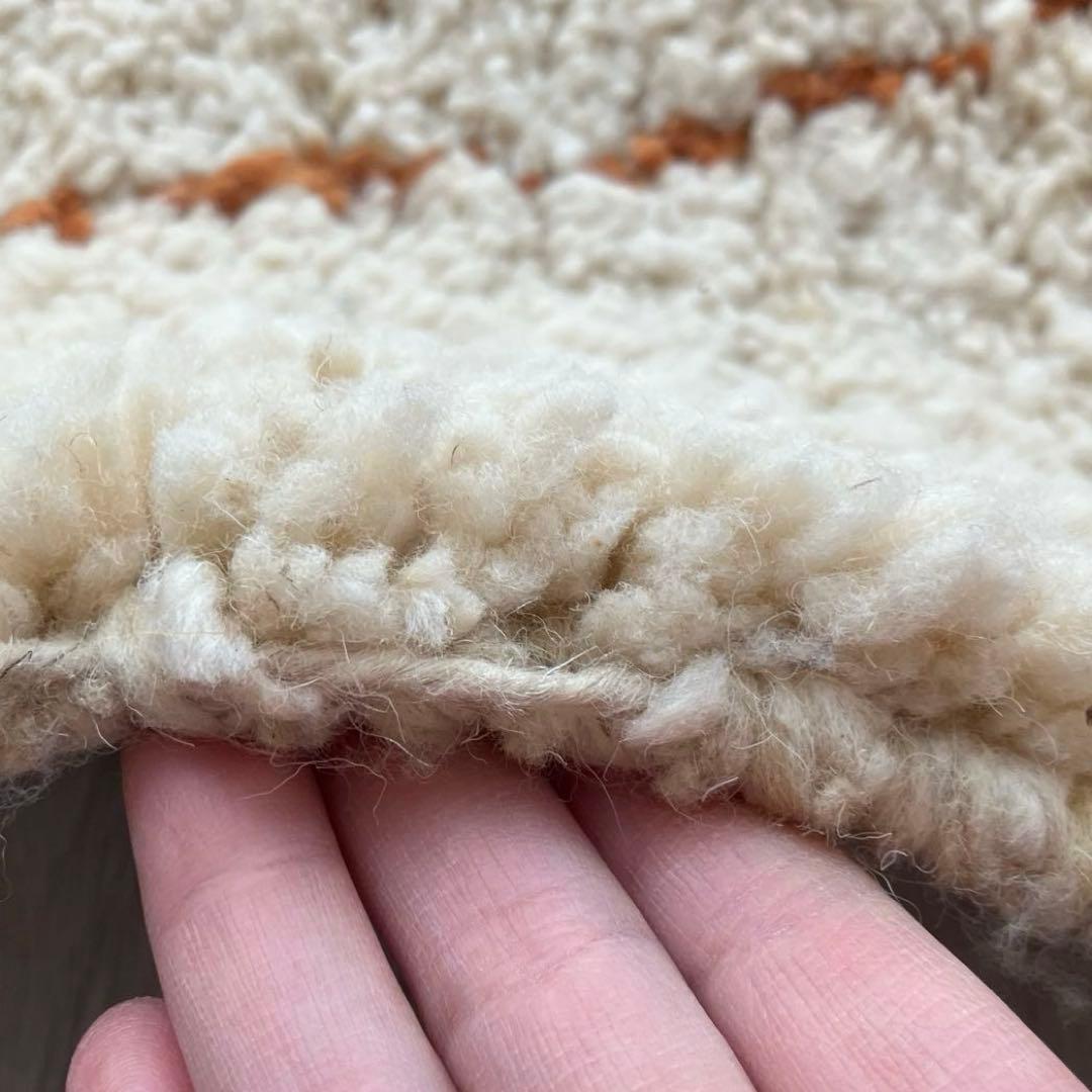 Morokkoモロッコラグ◇ダイヤ　ホワイト　ベニワレン　トルコヴィンテージラグ