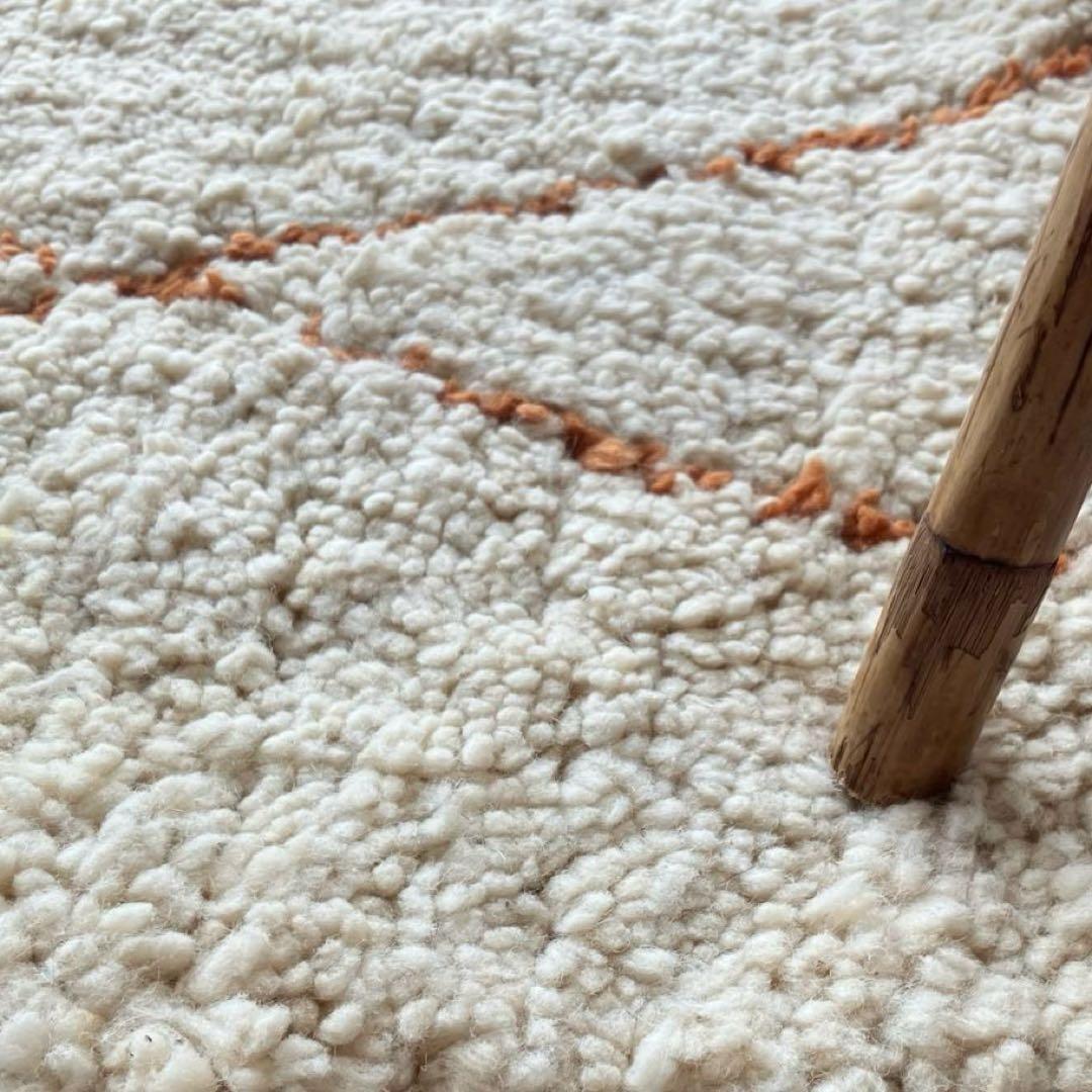 Morokkoモロッコラグ◇ダイヤ　ホワイト　ベニワレン　トルコヴィンテージラグ