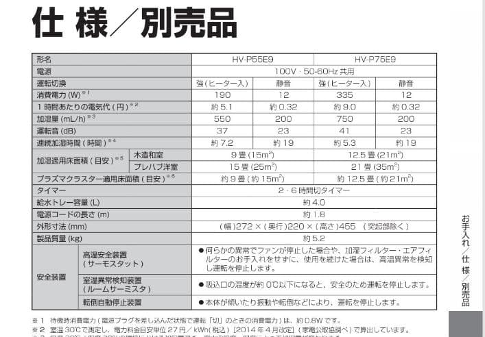 シャープ ハイブリッド式加湿器 HV-P55E9-W(HV-P55-W)