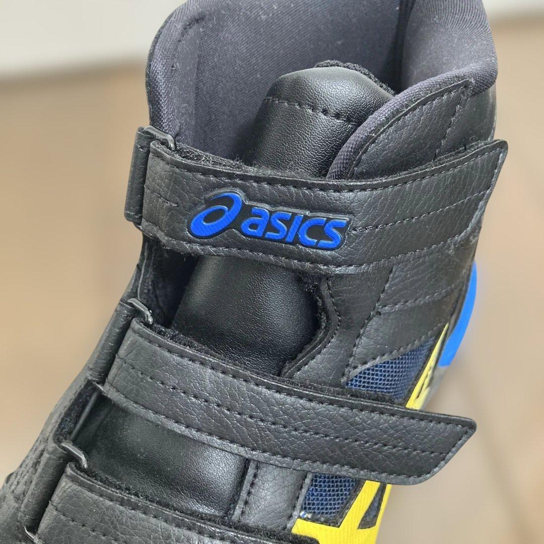 asics ハイカット安全靴 黒/青/黄