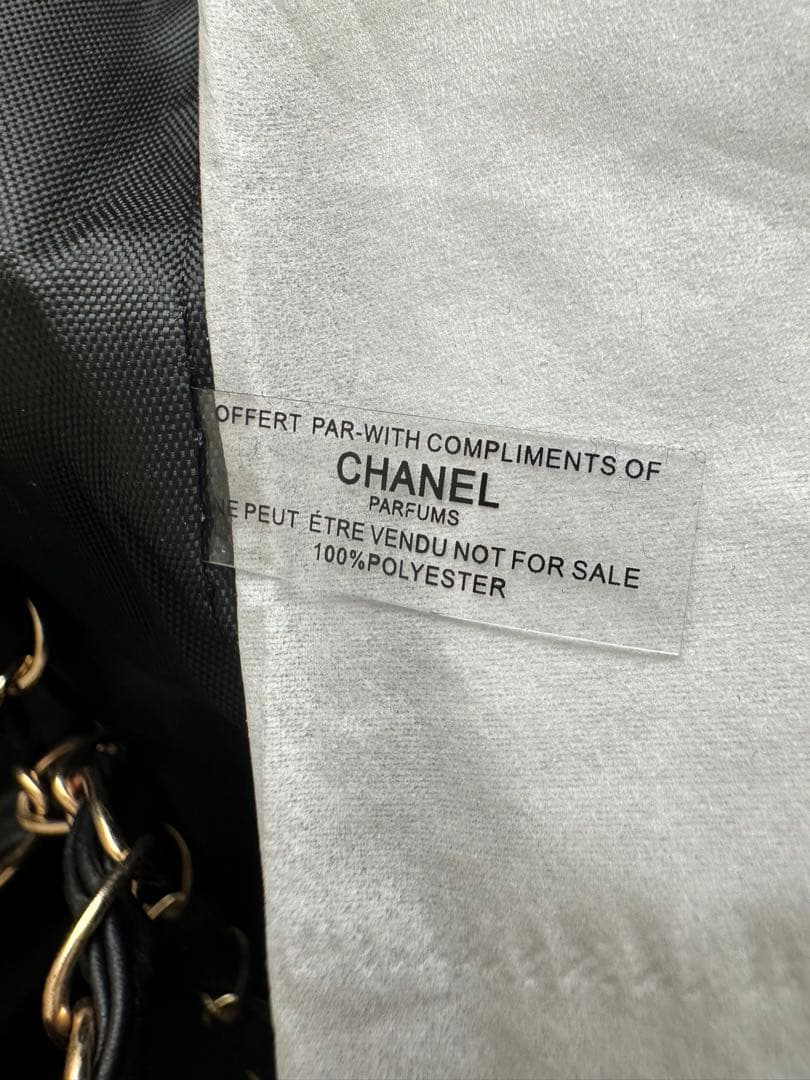 CHANELノベルティチェーン☆肩掛けトートバッグ未使用品キャンバス黒2way