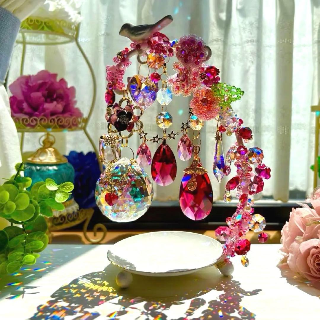 みるくみるくSWAROVSKI 50㎜ブルーABボール ✩サンキャッチャー