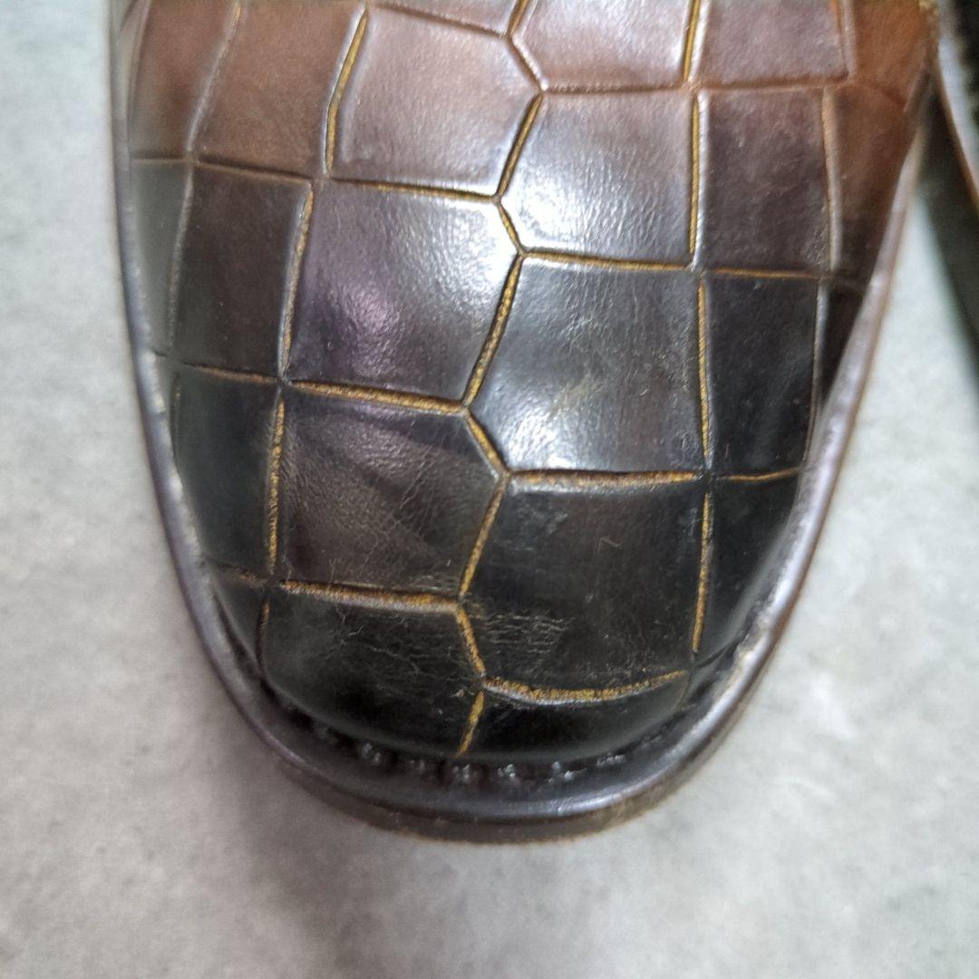 100周年限定　HARRIS ハリス クロコ柄 レザー ダブルバックルシューズ