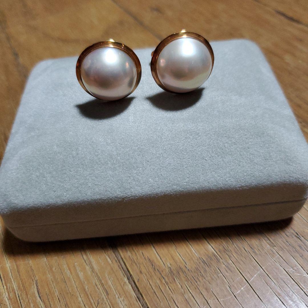 18金と真珠のカフスボタン