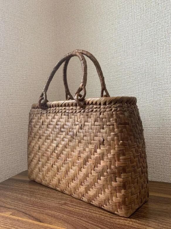 山葡萄　手作り　籠バッグ　網代編み　定番