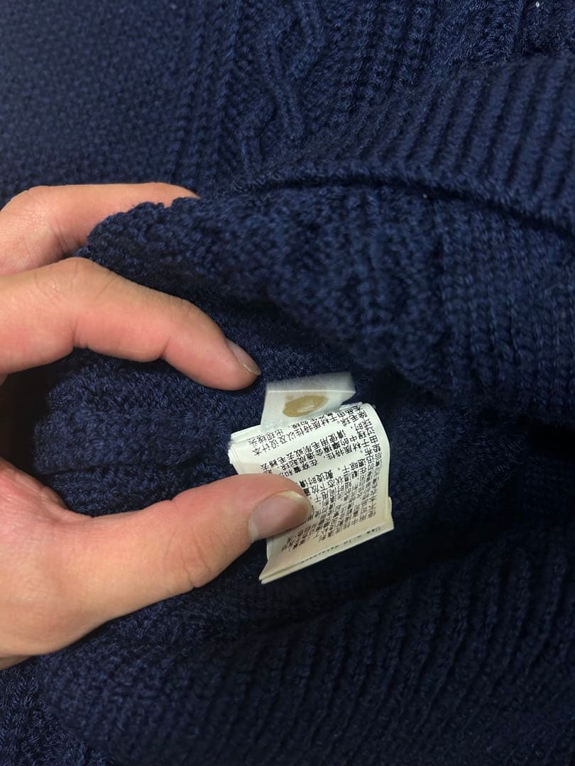 A BATHING APE ケーブルニットセーター M ネイビー