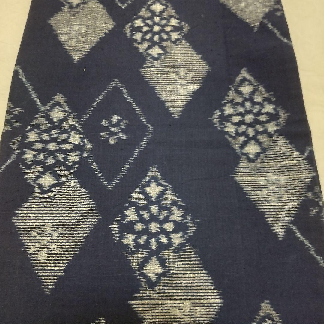木綿　久留米絣　手織菱花織り出し　着物（９８８）