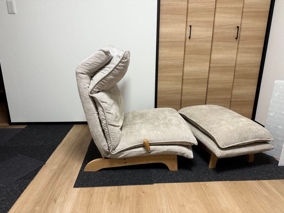 ベージュ 座椅子 ソファー ※配送NG