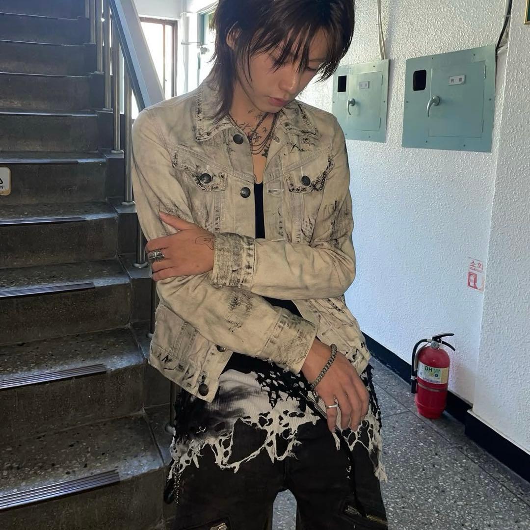 【FUGA】希少 Damage&Chain Denim Jaket 白