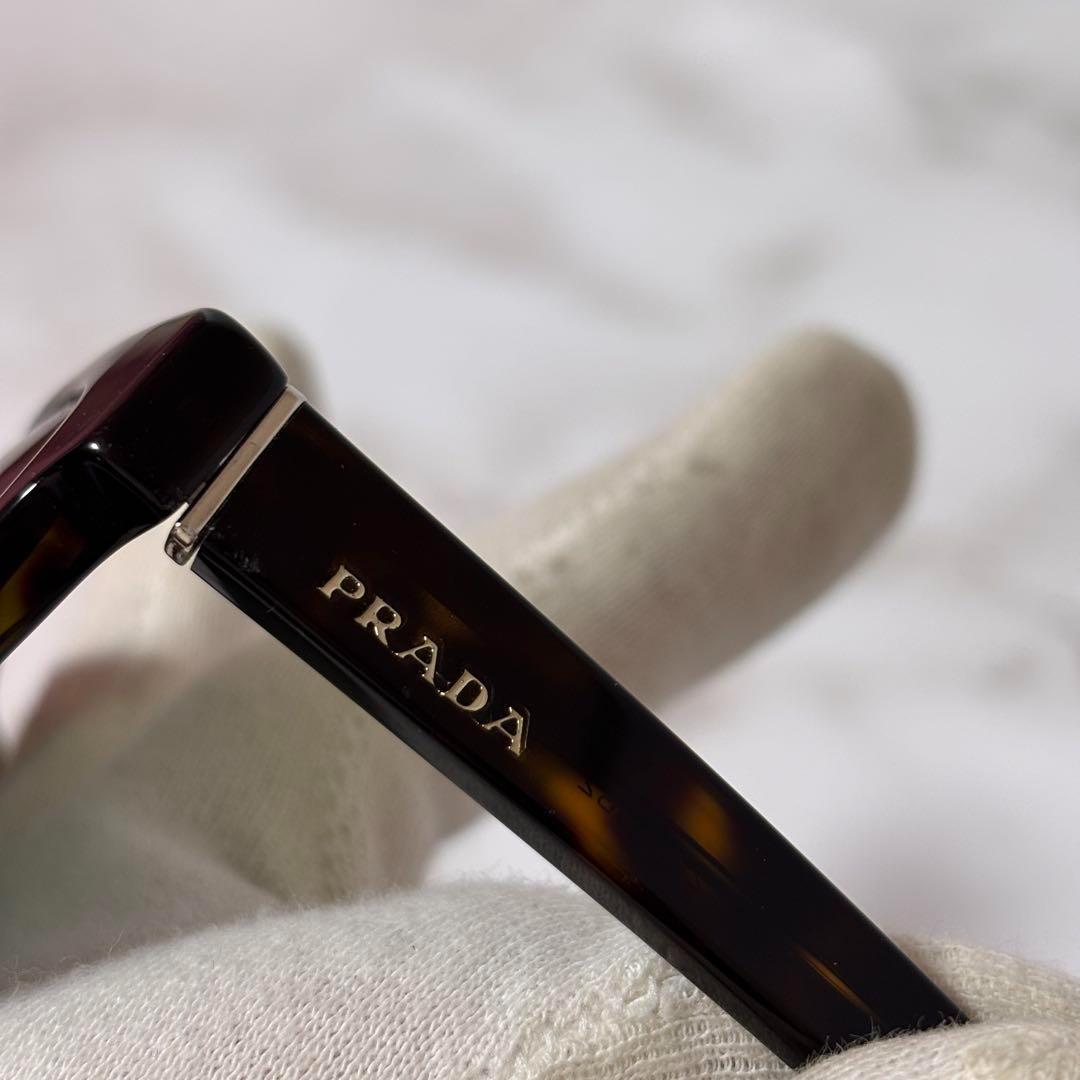 【美品】 プラダ サングラス ゴールドロゴ ユニセックス べっこう柄 ブラック