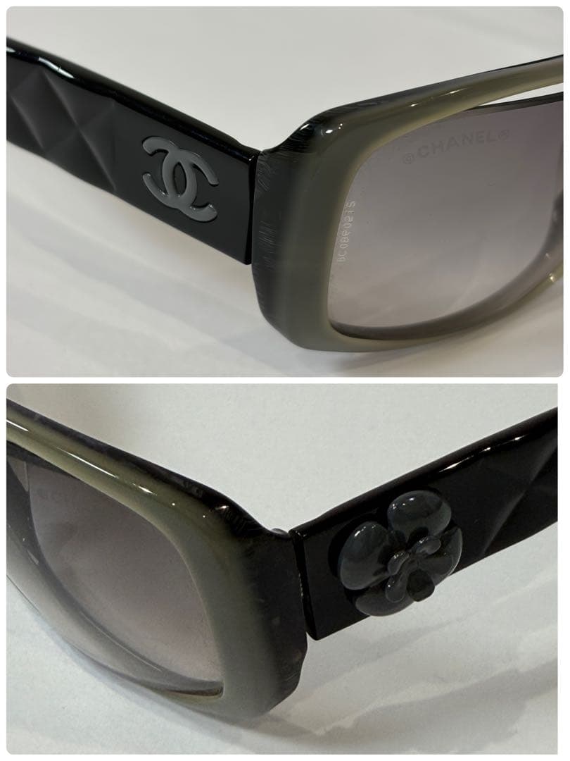 CHANEL 5111 ココマーク カメリア マトラッセフレーム サングラス 黒