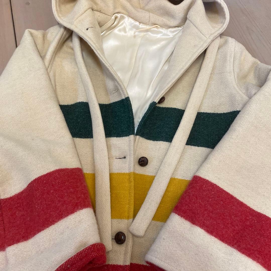 70,sヴィンテージWoolrich Mサイズ ストライプ ダッフルコート
