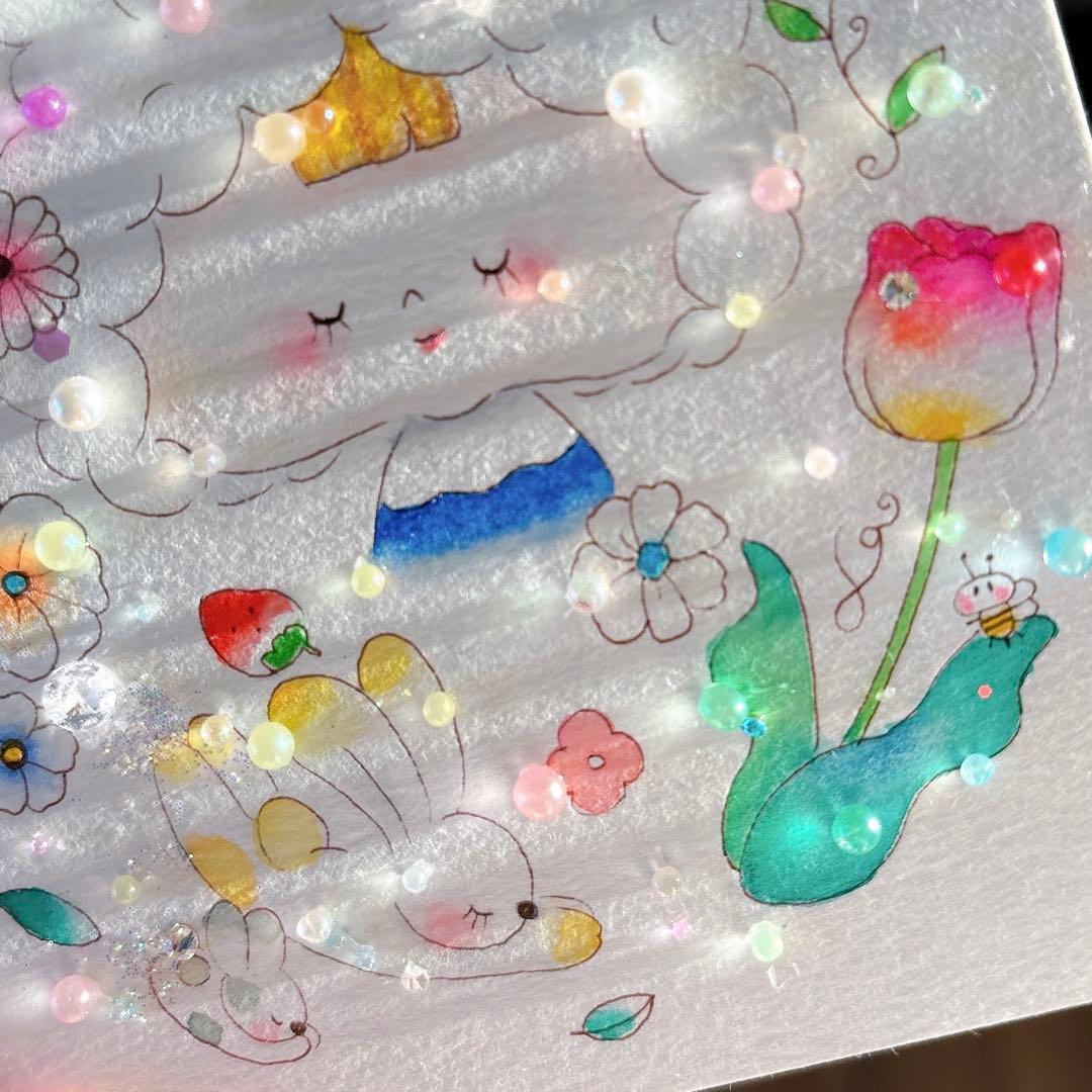 イラスト　グラスアート　水彩画　原画