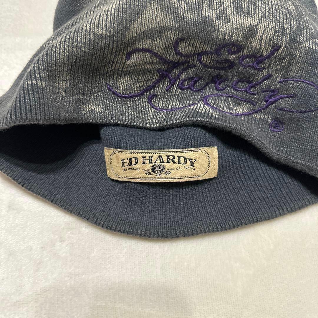 【希少】00's y2k スカル ED HARDY ニット帽 グランジ