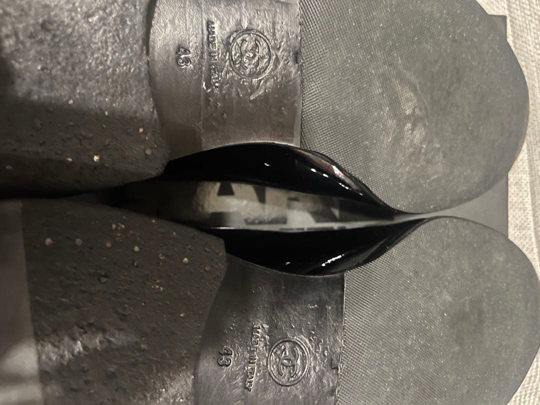 CHANEL エナメル ドレスシューズ ブラック　メンズ