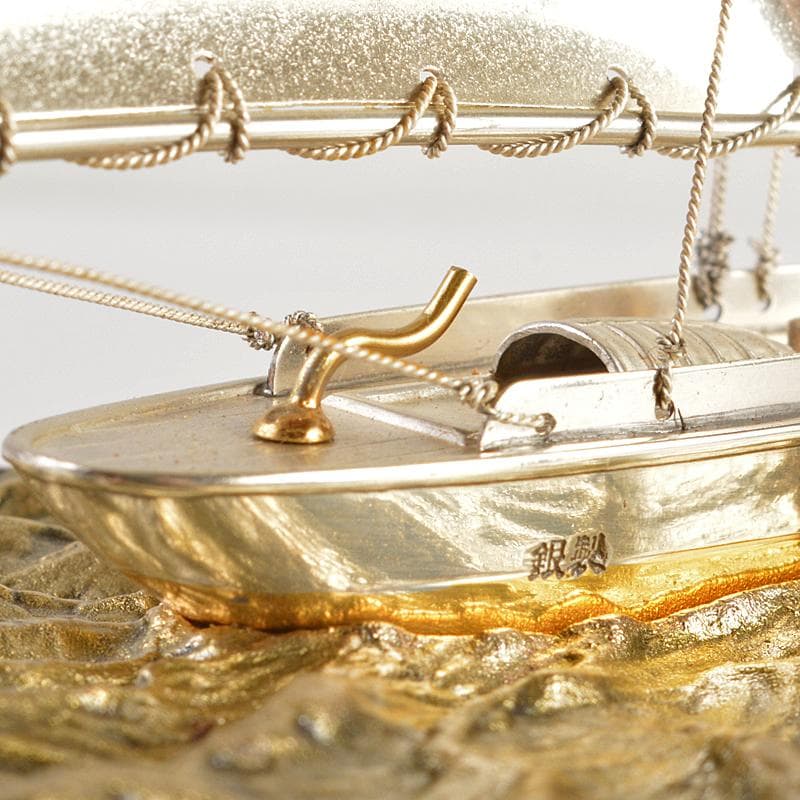 三越謹製　銀製　銀帆船　ヨット　約51g　置物　共箱　M　R7467B