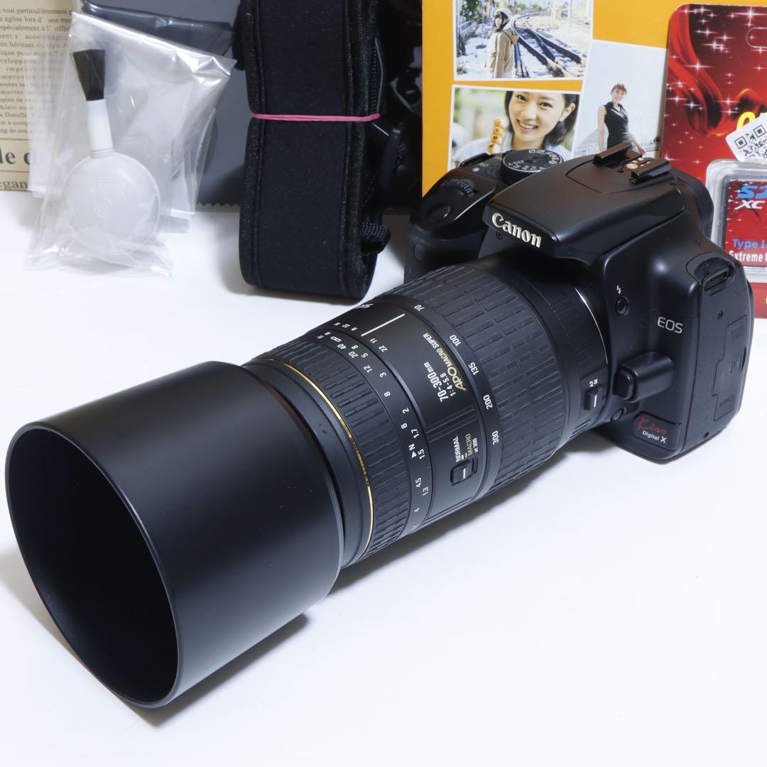 ★スマホに送れる一眼レフ★WiFi&望遠★ キャノン EOS Kiss Xセット