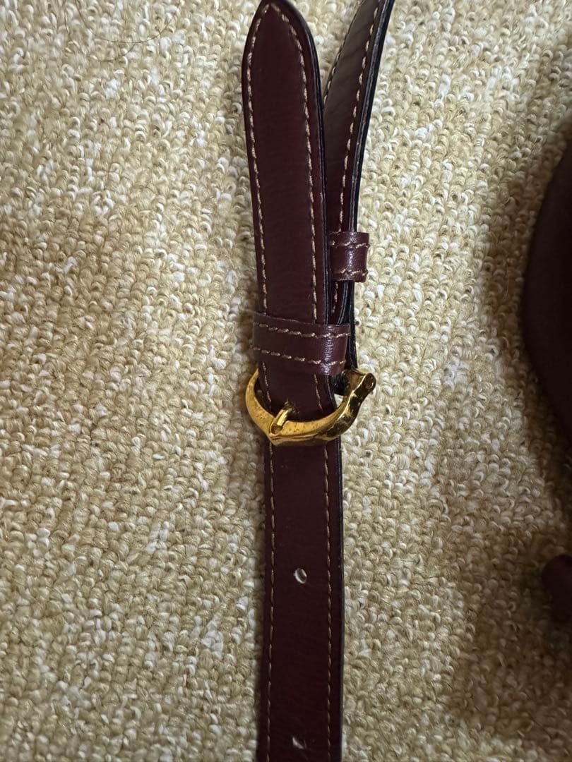 カルティエ ヴィンテージ マストライン ロゴ レザー ミニ ショルダーバッグ