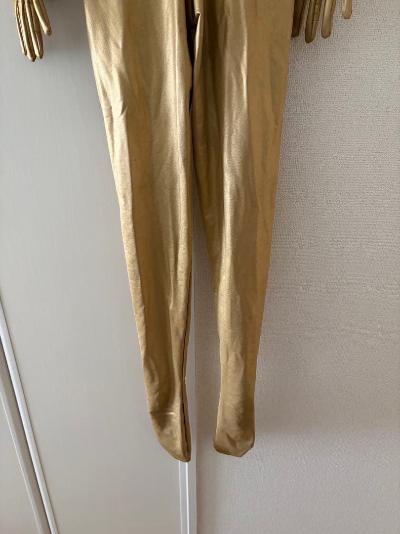 ゼンタイ　全身タイツ　ゴールド