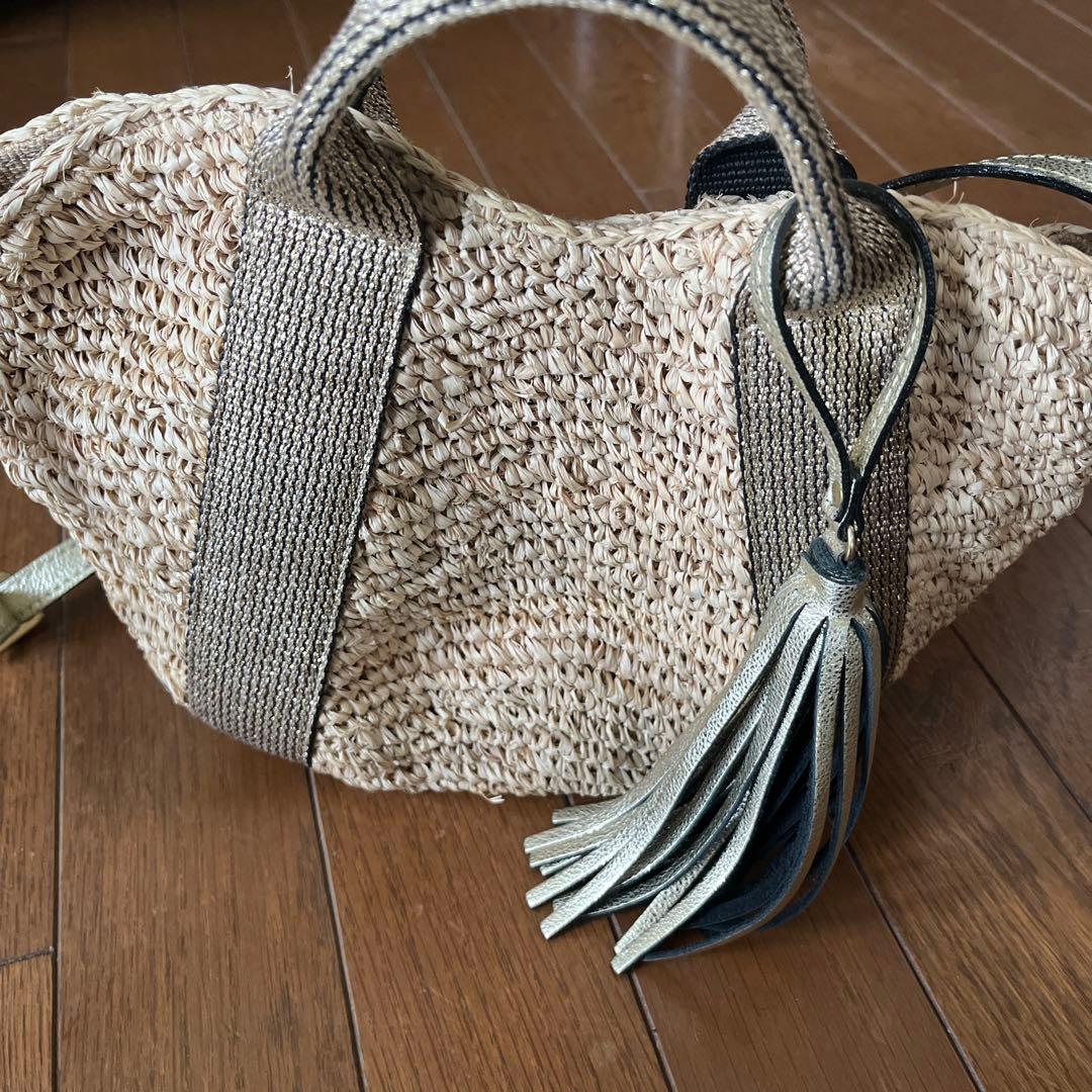 ヴィオラドーロ　カゴバッグラフィア2wayタッセル付き美品